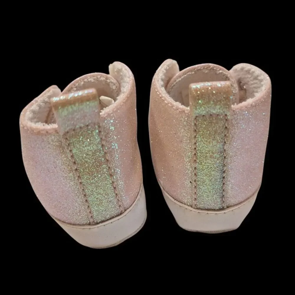 Baby Deer Pink Glitter High Tops Soft Sole Shoes size 2 New without Box